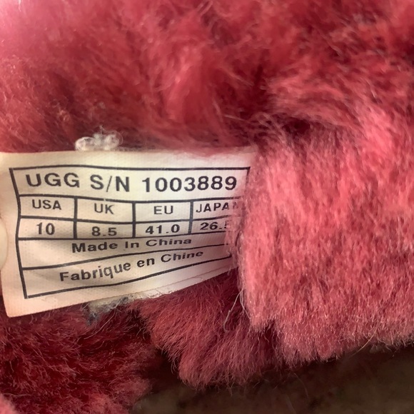 UGG burgundy Sherpa lining bling button, winter boots Women’s 10 - Picture 5 of 11
